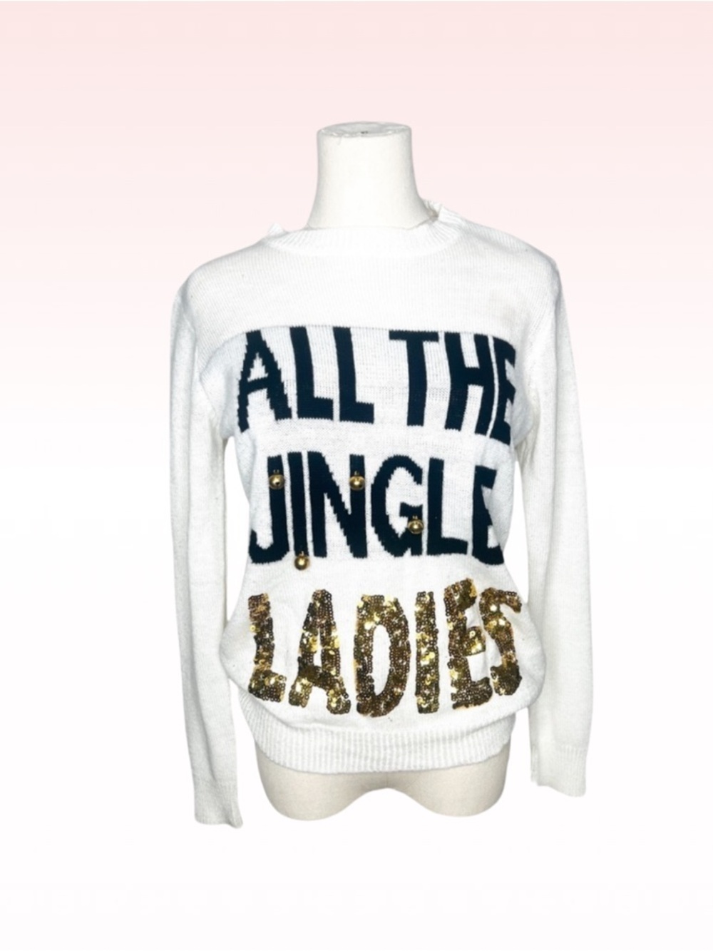 SELF ESTEEM White Christmas Knit Sweater “All the Jingle Ladies”